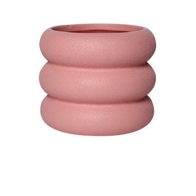 Round Rolls Ceramic Plant Pot LightPink / Small | Sage & Sill