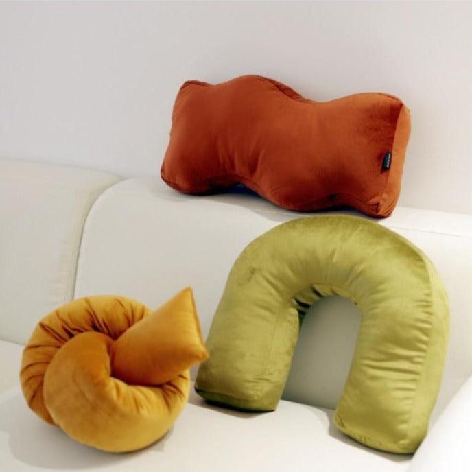 Velvety Retro Shapes Pillow U, Wave & Knot Strip Set / Multi-Colored | Sage & Sill