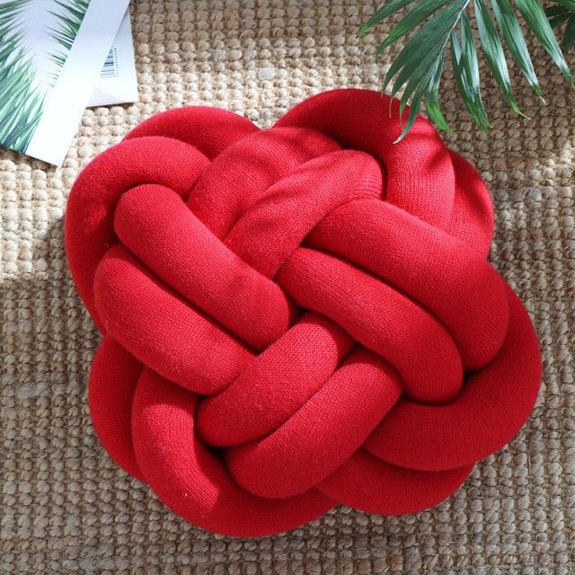 Six Knot Cotton Pillow Crimson | Sage & Sill