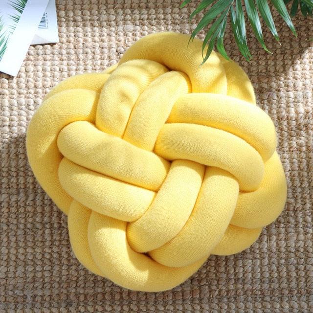 Six Knot Cotton Pillow Yellow | Sage & Sill