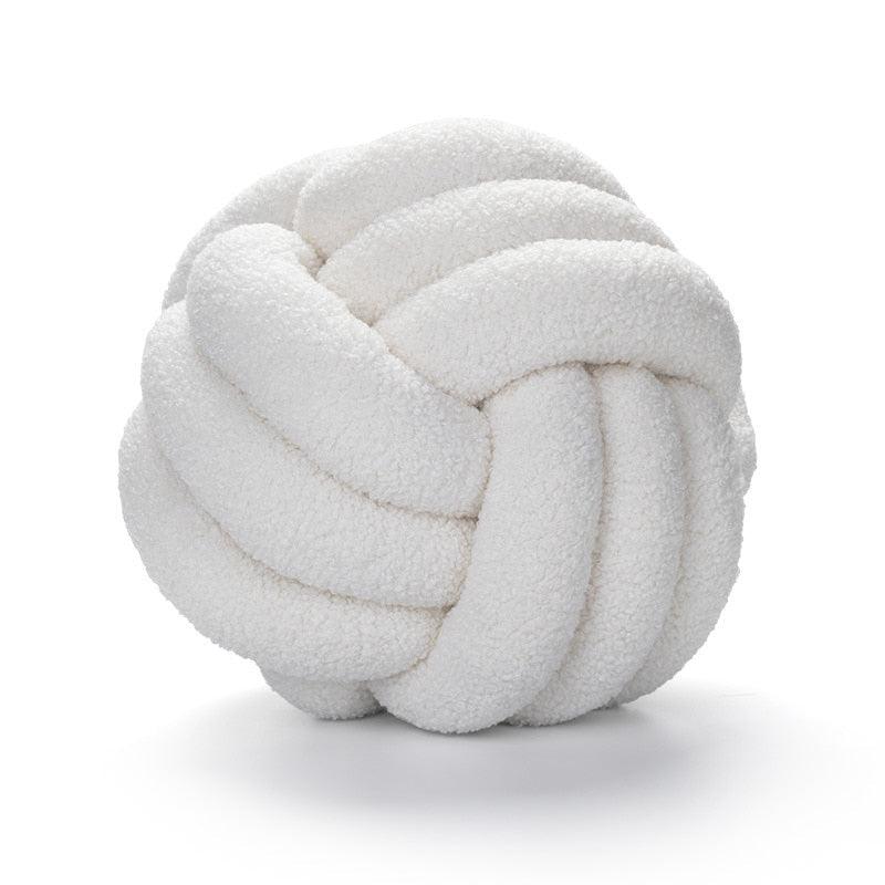 Triple Knot Cotton Fleece Pillow White / Small | Sage & Sill