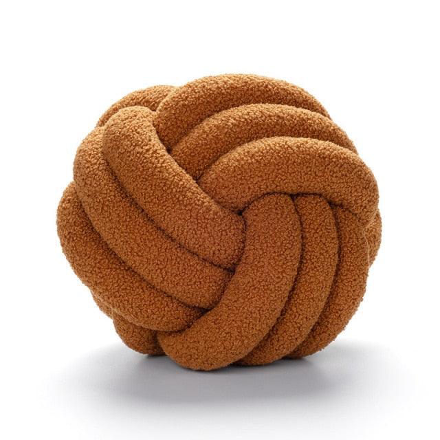 Triple Knot Cotton Fleece Pillow Chocolate / Small | Sage & Sill