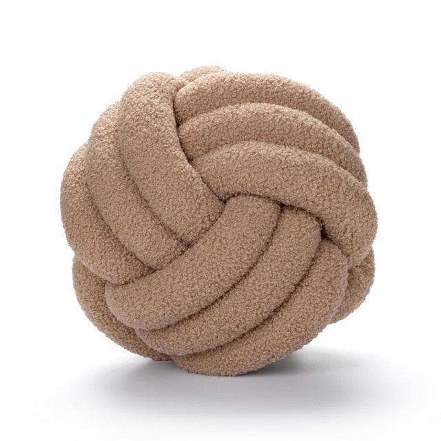 Triple Knot Cotton Fleece Pillow Tan / Small | Sage & Sill