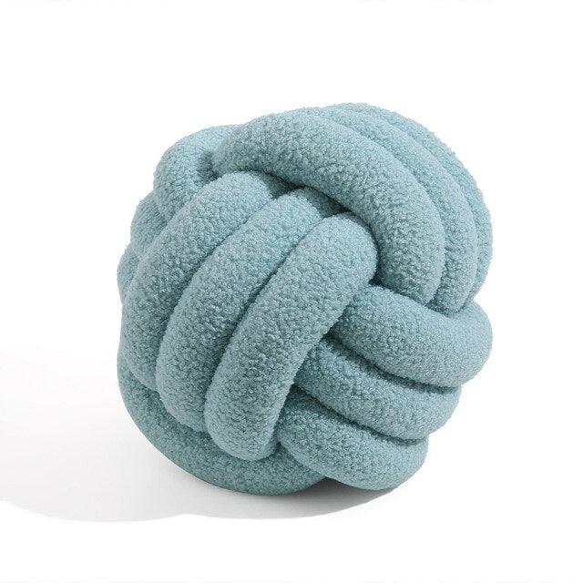 Triple Knot Cotton Fleece Pillow LightBlue / Small | Sage & Sill