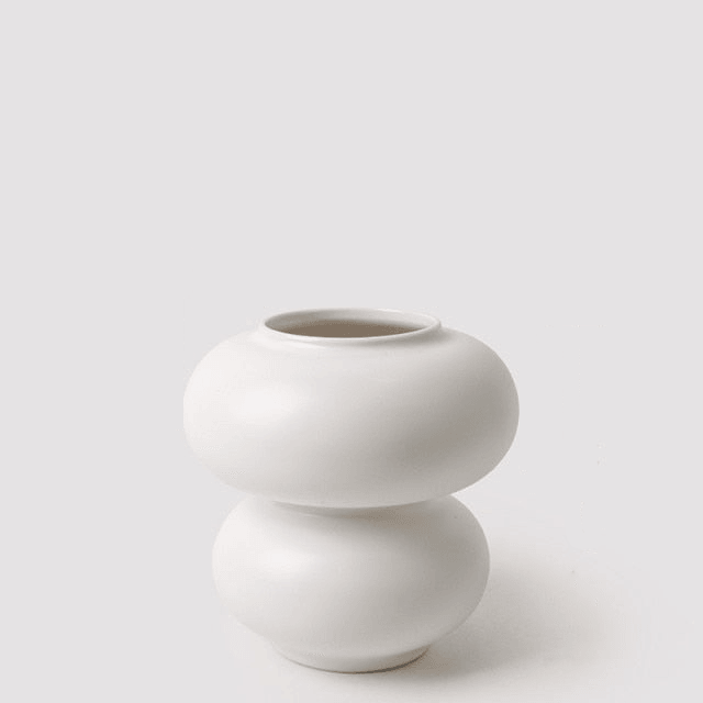 Ring Dance Plated Ceramic Vases Double Ring / White | Sage & Sill