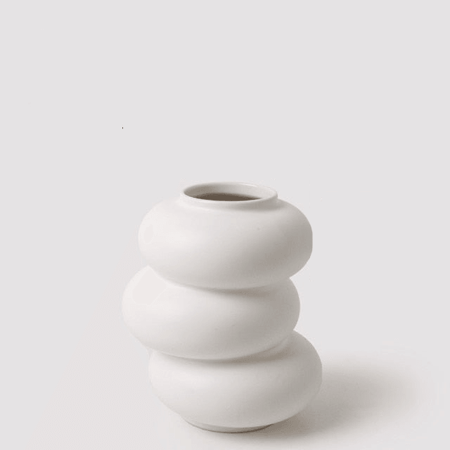 Ring Dance Plated Ceramic Vases Dancing Tower / White | Sage & Sill