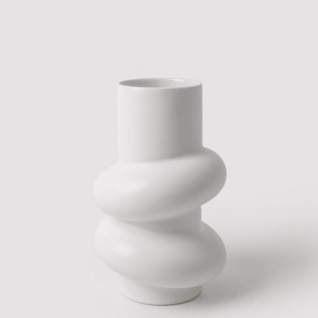 Ring Dance Plated Ceramic Vases Ring Tower / White | Sage & Sill