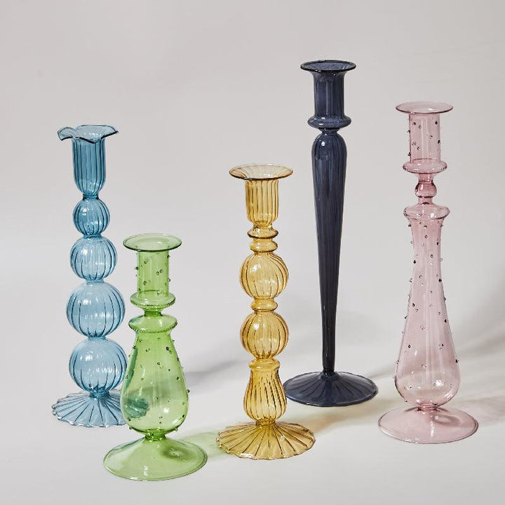 Fleur Pastel Glass Candlestick Holders | Sage & Sill