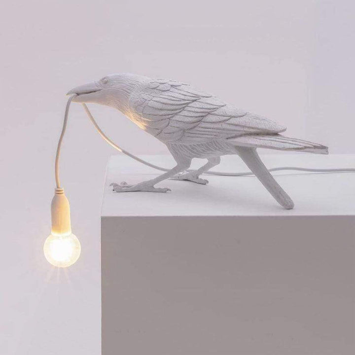 The Raven Bird Lamp White / Sitting / US | Sage & Sill
