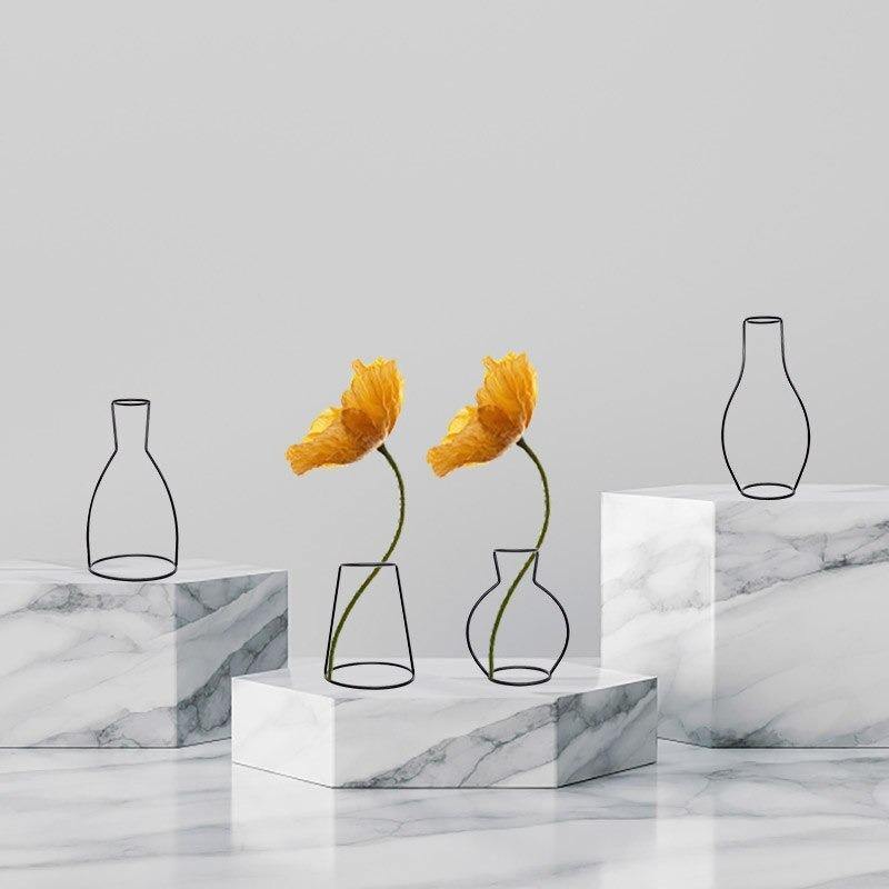 Minimal Iron Line Vase Holder | Sage & Sill