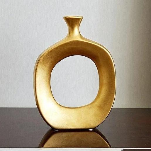 Sophia Gold Hollow Vases Medium | Sage & Sill