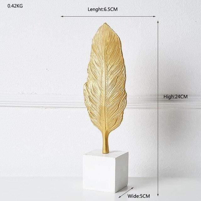 Foliage Decor Statue Figurines Feather Leaf - Small | Sage & Sill