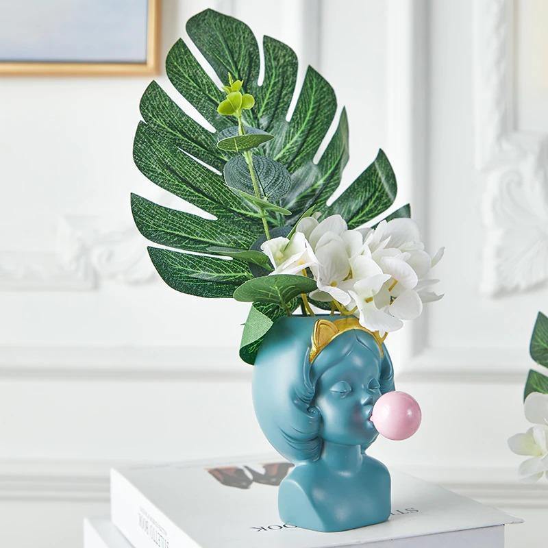 Bubble-Blowing Babe Bust Planter Vase | Sage & Sill